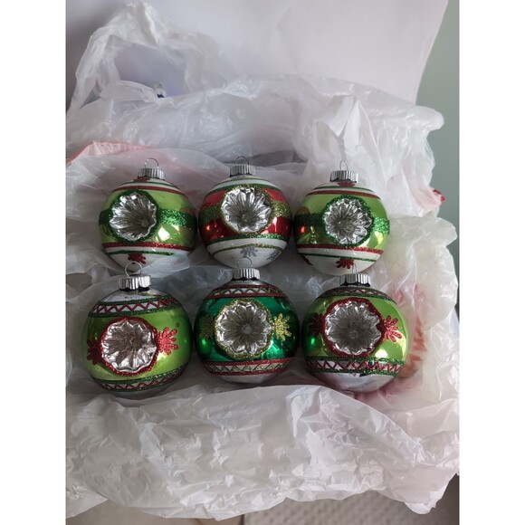 Radko Christmas Ornaments Vintage Stiped Indent Vintage Large - Picture 1 of 9